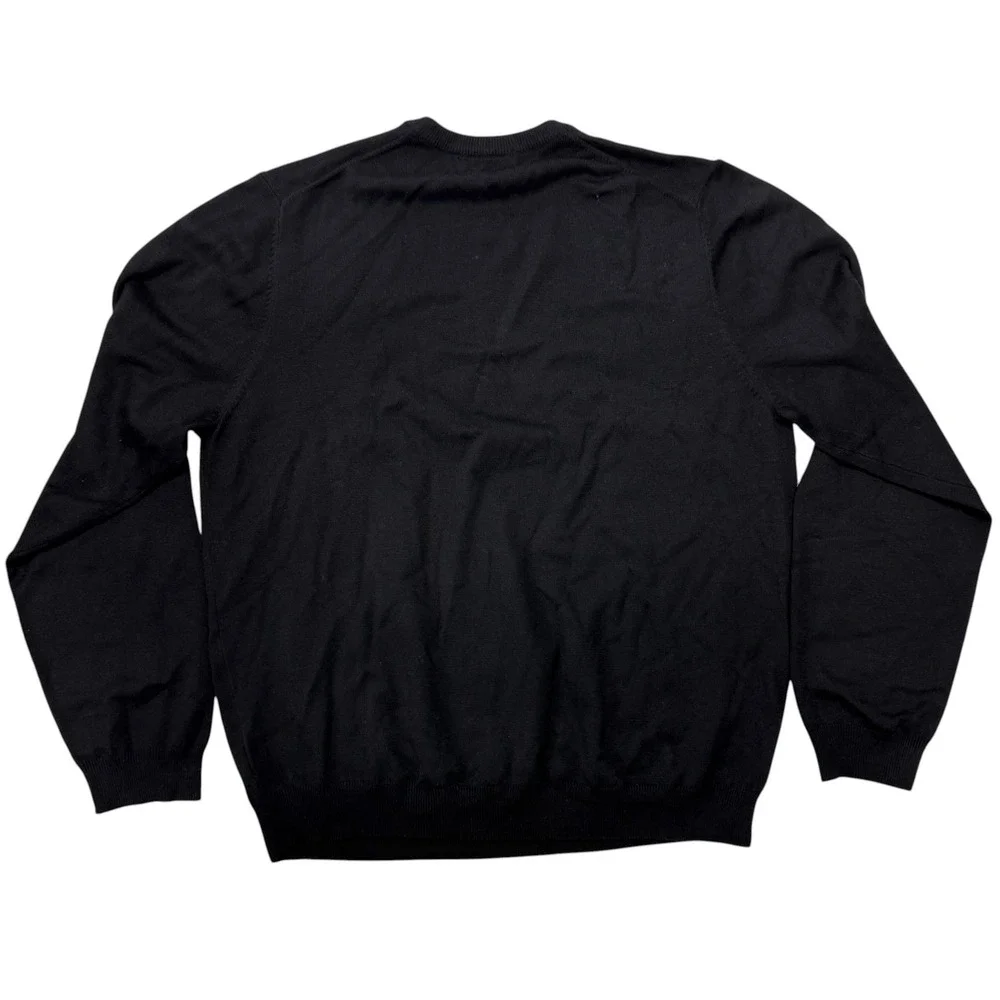 Brooks Brothers Mens XL Black Merino Wool Blend Crewneck Sweater NWT Pullover